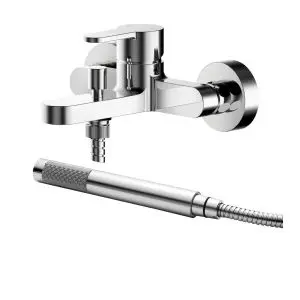 Wall Mounted Bath Shower Mixer With Kit - Nuie ARV316 Chrome, Chrome colour ,image 1
