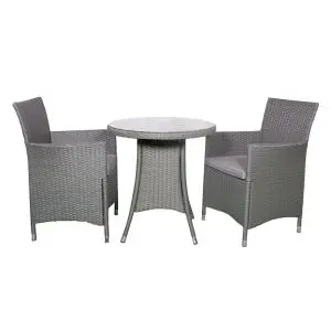Nevada Grey 2 Seater Round Bistro Set, Grey colour ,image 1