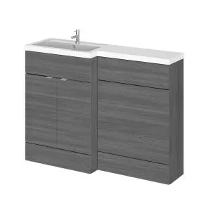 1200mm Left Hand Combination - Hudson Reed CBI509 Anthracite Woodgrain