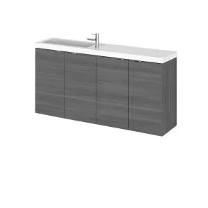 1000mm Combination Vanity Compact - Hudson Reed CBI543 Anthracite Woodgrain, Brown/Grey colour ,image 1