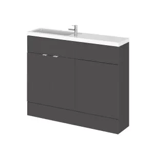 1100mm Combination - Compact - Hudson Reed CBI901 Gloss Grey, Grey colour ,image 1