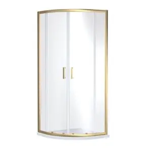 1900 x 900 x 900mm Quandrant Shower Enclosure - Nuie SMQU9BB-E6 Brass, Brass colour ,image 1