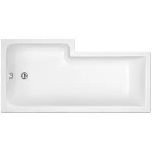 1500mm Right Hand Square Shower Bath - Nuie WBS1585R White, White colour ,image 1