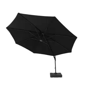3.5M Grey Round Overhanging Parasol With Fillable Base, Grey colour ,image 1