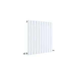 Horizontal Single Panel Radiator 600 x 586 - Hudson Reed HLW55 Satin White, White colour ,image 1