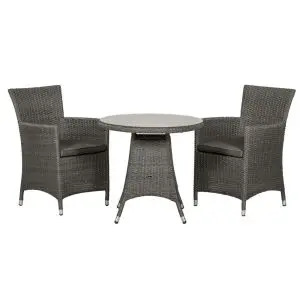 Paris 2 Seater Bistro Carver Set, Grey colour ,image 1