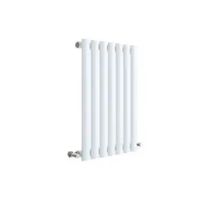 Horizontal Single Panel Radiator 600 x 412 - Hudson Reed HL337 White High Gloss, White colour ,image 1