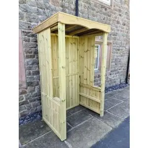 Small Poly Smoking Shelter By Churnet Valley, Wood colour ,image 1