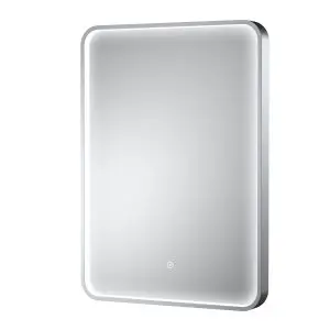 Polished Chrome Frame LED Mirror - 700 x 500mm - Hudson Reed LQ733 Chrome, Chrome colour ,image 1