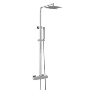 Square Brass Thermostatic Bar Valve & Shower Kit - Hudson Reed A3531 Chrome, Chrome colour ,image 1