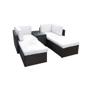 Berlin Brown 4 Seater 5Pc Multi Setting Relaxer Set, Brown colour ,image 1