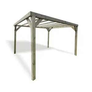 Pergola 3M X 3M By Churnet Valley, Wood colour ,image 1
