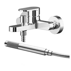 Wall Mounted Bath Shower Mixer With Kit - Nuie BIN316 Chrome, Chrome colour ,image 1