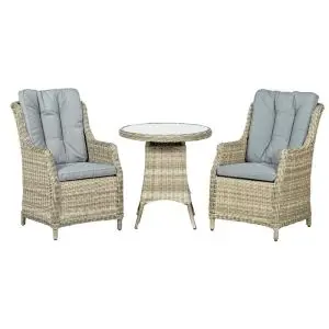 Wentworth 2 Seater Highback Comfort Round Bistro Set, Neutrals colour ,image 1