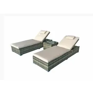 Jessica Pair Of Sun Loungers Nature Brown, Brown colour ,image 1
