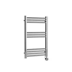 Round Straight Towel Radiator 800x500 - Hudson Reed MTY359 Chrome, Chrome colour ,image 1