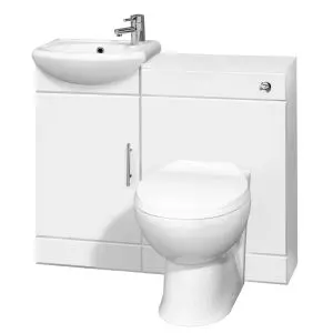 Sienna Cloakroom Pack Without Tap - Nuie SIE002 Gloss White, White colour ,image 1