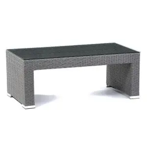 Oasis Rattan Rectangular Coffee Glass Top Table - Grey