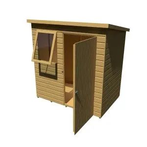 Caldey 6 x 4 Single Door Shiplap Shed - Style C