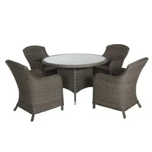 Paris 4 Seater Dining Imperial Set, Grey colour ,image 1