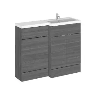 1100mm Right Hand Combination - Hudson Reed CBI503 Anthracite Woodgrain