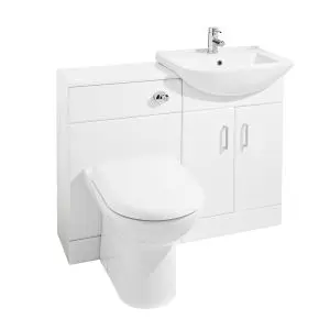 Saturn Furniture Pack with Square Basin - Nuie FMD001 Gloss White, White colour ,image 1