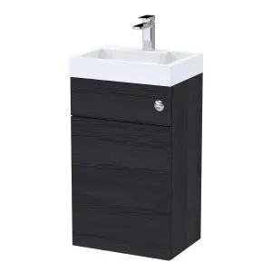 500mm Basin & WC Unit - Nuie PRC645CB Charcoal Black, Black colour ,image 1
