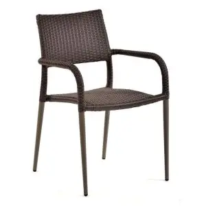 Lisban 810 x 600 Rattan Arm Chair - Mahogany