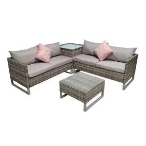 Lucy Corner Sofa Set, Brown colour ,image 1
