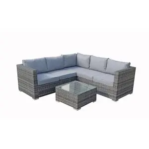 Georgia Corner Sofa Set In Grey, Grey colour ,image 1