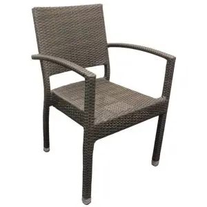RA Ascot 850 x 550 Rattan Arm Chair - Neutral Brown