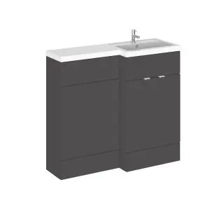 1000mm Right Hand Combination - Hudson Reed CBI927 Gloss Grey, Grey colour ,image 1