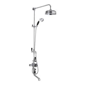 Triple Exposed Shower Valve & Spout - Hudson Reed BTSVT103 Chrome, Black/Chrome colour ,image 1