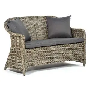 Regent 2 Seat Rattan Sofa Set with Cushions Included - Grey
