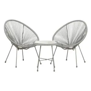 Monaco Grey 3Pc Egg Chair Bistro Set, Grey colour ,image 1