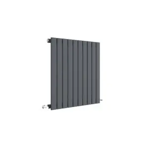 Horizontal Single Panel Radiator 600 x 586 - Hudson Reed HLA55 Anthracite, Anthracite colour ,image 1