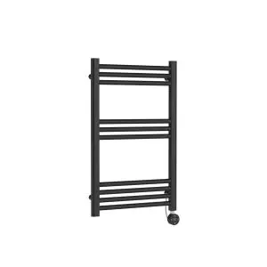 Round Straight Towel Radiator 800x500 - Hudson Reed MTY159 Black, Black colour ,image 1