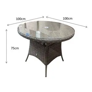 Emily Round Table 100 Dia, Grey colour ,image 1