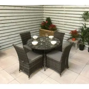 Emily Bistro Dining Table With Reclining Chairs, Grey colour ,image 1