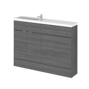1200mm Combination - Compact - Hudson Reed CBI508 Anthracite Woodgrain, Brown/Grey colour ,image 1