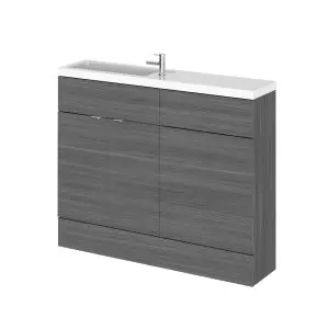 1100mm Combination - Compact - Hudson Reed CBI501 Anthracite Woodgrain, Brown/Grey colour ,image 1