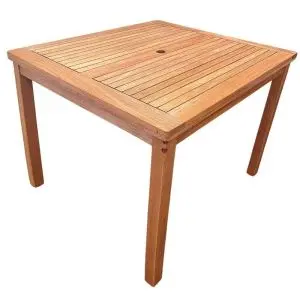 Devon Hardwood Square Dining Table - Grey Wooden Garden Table Set
