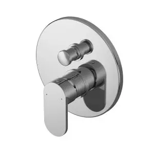 Manual Shower Valve With Diverter - Nuie BINMV12 Chrome, Chrome colour ,image 1