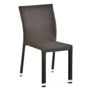 Lagos 830 x 420 Rattan Side Chair - Mocca Cream