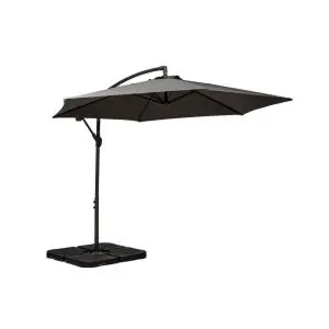 Grey 3M Standard Cantilever Powder Coated Parasol With Cross Stand, Grey colour ,image 1