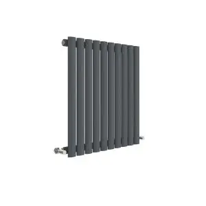 Horizontal Single Panel Radiator 600 x 586 - Hudson Reed HLA38 Anthracite, Anthracite colour ,image 1