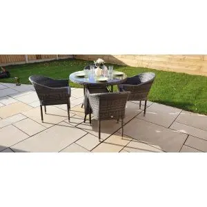 Emily 4 Seater Dining Set With Stacking Chairs, Grey colour ,image 1
