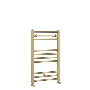 Round Straight Towel Radiator 800x500 - Hudson Reed MTY803 Brass, Brass colour ,image 1