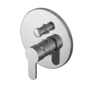 Manual Shower Valve With Diverter - Nuie ARVMV12 Chrome, Chrome colour ,image 1