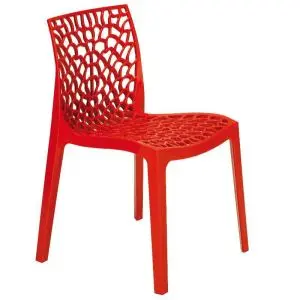 Neptune Plastic Garden Chair - Rosso Red